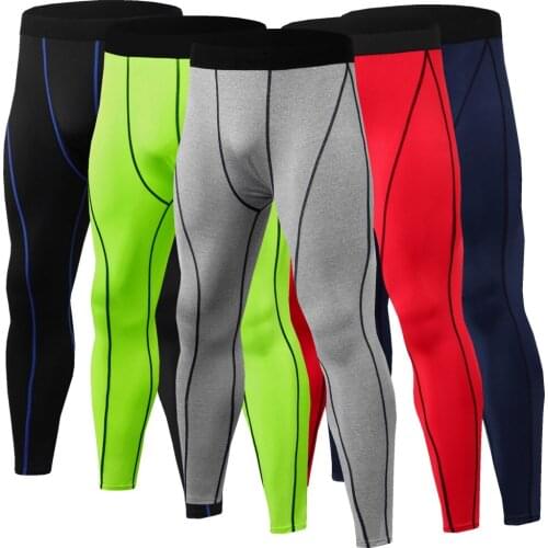 Mens Bodybuilding Compression Pants MMA Running Long Tight Trousers Gym Workout Sportswear Jogging Tights Dry Fit Sport Leggings