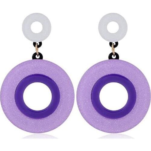 New Fashion Earrings Acetate Earrings Personality Atmosphere Exaggerated Edition Geometric Round Acrylic Earrings