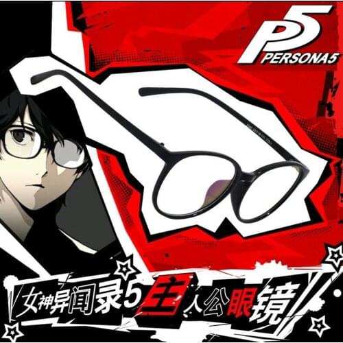 Anime Persona 5 JOKER Full Frame Glasses Black Glasses Cosplay with Lenses Anime Props Personas Costume