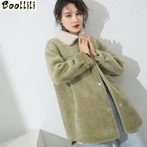 Boollili Autumn Winter Coat Women Clothes 2020 Sheep Shearing Real Fur Coat 100% Wool Jacket Women Korean Fashion Fur Tops
