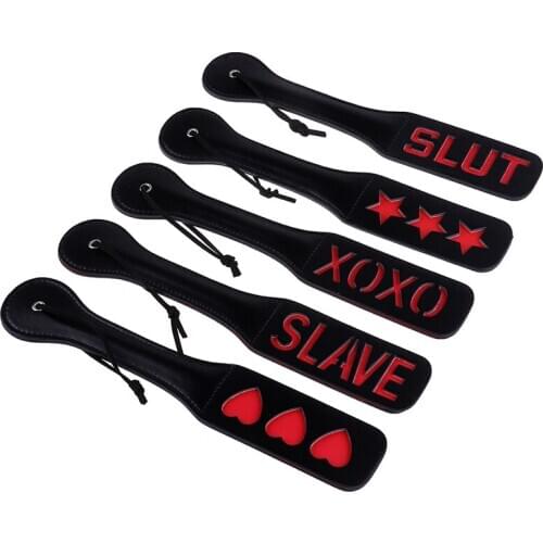 Slave Love Slut SM Flog Spank Paddle Beat Submissive Slave BDSM Pink Kinky Fetish Whip Sluts Paddles Adult Sex Toys Bondage Set