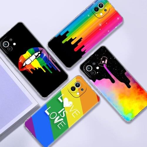 Clear Cover For Xiaomi Redmi Note 10 9 Pro 9S 7 9C 8 2021 8T 9A 7A 6A Shockproof Soft Silicone Phone Case LGBT Rainbow Pattern