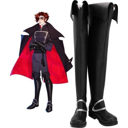 The Arcana Julian Devorak Cosplay Boots Black Leather Shoes Custom Made Any Size