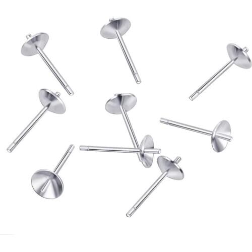 20pcs/lot Stainless Steel 5*13mm Gold Tone Post Earring Stud Base DIY For Jewelry Making