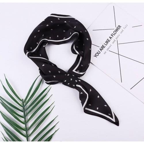 Women silk scarf Leaves Double-Sided Korean Version of the Decoration Interspersed with Streamers Print Dress Wild