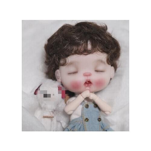 BJD doll simulation hair suitable for 1/8 size fashion sunshine and cool in roll milk silk for men and women deep brown gold