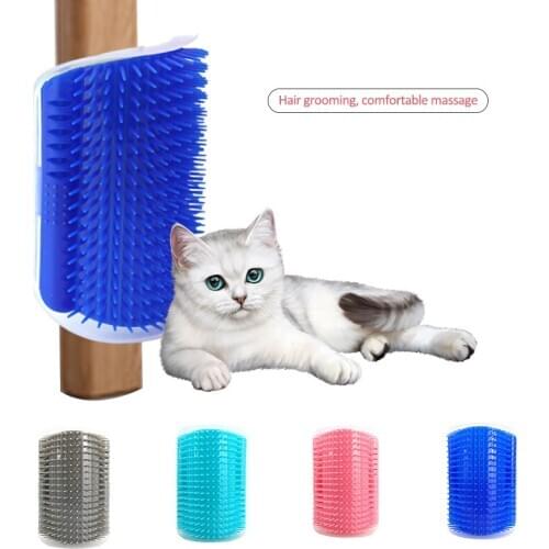 Pet Product For Cat Self Groomer Wall Brush Corner Cat Massage Self Groomer Comb Brush With Catnip Cat Rubs with a Tickling Comb