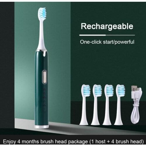 Ultrasonic Sonic Electric Toothbrush Rechargeable Tooth Brushes USB Charge Rechargeable Tooth Brushes With 4 Soft Head SALE