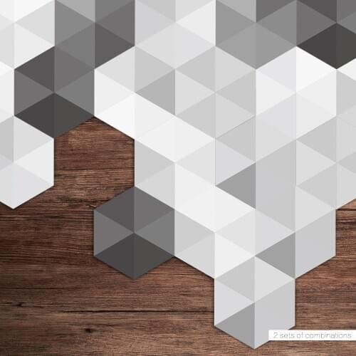 Hexagon Bathroom Floor Tile Stickers Waterproof Peel Stick Self Adhesive Kitchen Living Room Non Slip Wallpaper Decal Decor