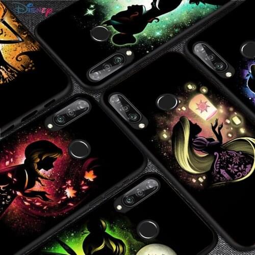 Disney Cartoon Princess Silicone Cover For Huawei P50 P40 P30 P20 Pro P10 P9 F8 Lite E Plus 2016 5G Black TPU Phone Case
