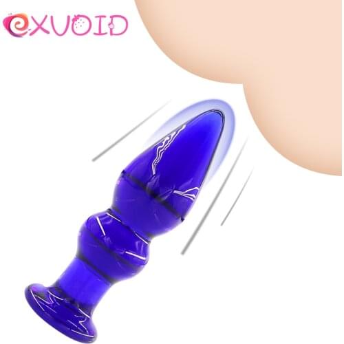 EXVOID Glass Anal Plug Crystal Dildo Adult Products Backyard Butt Plug G-spot Massager Sex Toys for Women Men Anal Beads