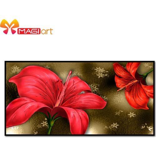 Cross stitch kits Embroidery needlework sets 11CT water soluble canvas patterns 14CT Mordern style Rhododendron simsii-NCMF164