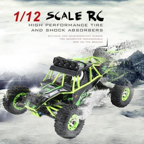 WLtoys 12427 12428 2.4G 1:12 4WD Crawler Remote Control RC Car With LED Light Two Battery Buggy Vehicle Trucks Toys Kid