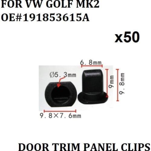 X50 OE#191853615A DOOR TRIM PANEL CLIPS FOR VW GOLF MK2 INTERIOR MIRROR TRIM GROMMETS CLIPS WING MIRROR TRIM TRIANGLE NEW