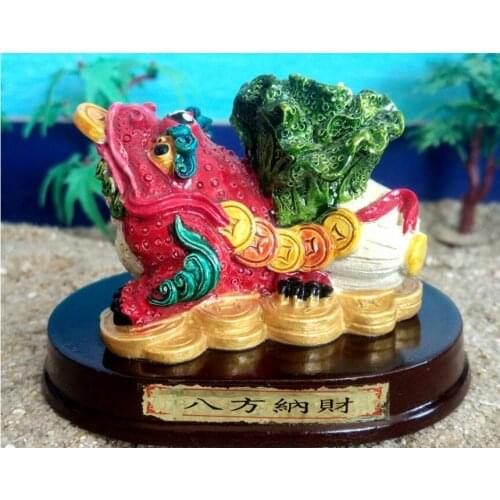 Golden cicada Jade cabbage Resin crafts ornaments Creative Golden Toad red toad living room decoration