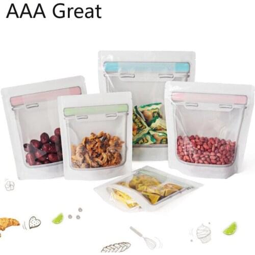 100Pcs/Lot Plastic Ziplock Bags Tea Snowflake Candy Food Packaging Bag Sealed Transparent Bag Plastic Zip Lock Storage Pouches