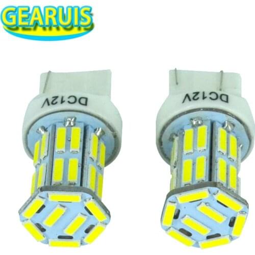 2X T20 7440 7443 LED Ceramic 370MA 32 SMD 7020 LED 7014 Super White Car Auto Front Rear Turn Signal Brake light Car styling 12V