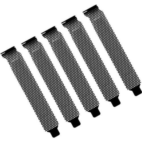 3Pc PCI Slot Cover Black Metal Punching Cooling Fan Dust Filter Dust Filter Blanking Board for Ventilation PC Computer Case