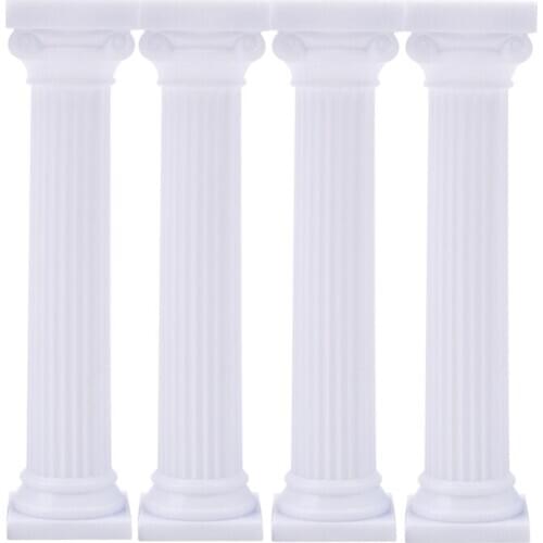4Pcs/Set White Grecian Pillars Valentines Day Cake Tier Separator Support Stand Decor Wedding Cake Stands Fondant Support Mold