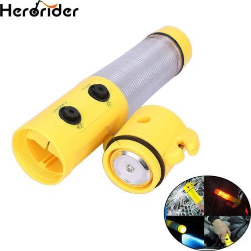 New Hot sale 4 in 1 Multi functional Auto Car Emergency Hammer with LED Flashlight for cut the rope safety hammer free shipping