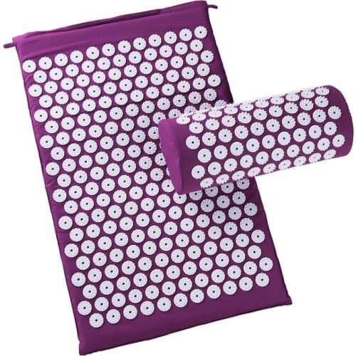 Acupressure Mat and Pillow Massage Set Acupuncture Floor Pad for Relieve Sciatic Back Neck Headaches and Pain at Pressure Points