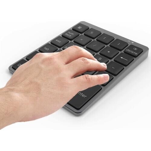 Aluminum Alloy 28 Keys Wireless Bluetooth Numeric Keypad Ultra-thin Mini Numpad T3LB