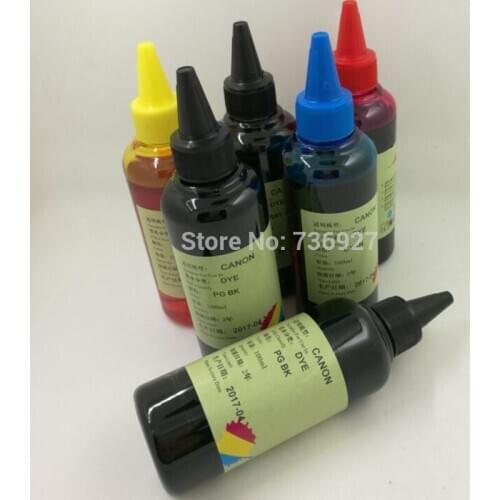 6X 100ml PGI-525 CLI-526 PGI525 CLI526 Refill Dye ink for Canon PIXMA MG6150 MG6250 MG8150 MG8250 printer