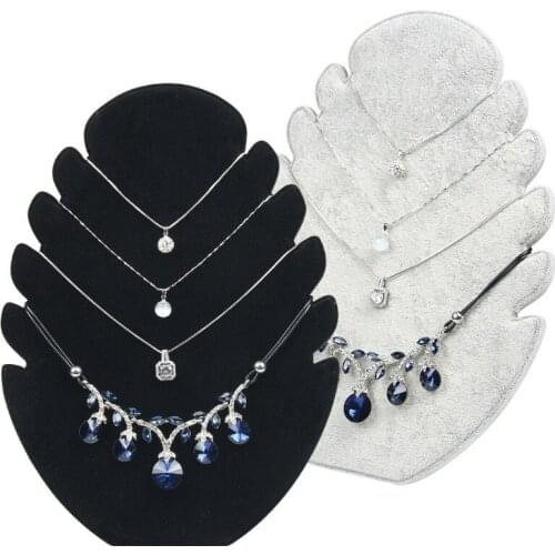 Fire Shape Necklace Display Board Jewelry Display Board Black Velvet Jewelry Organizer Shelf Storage Holder Pendant