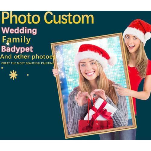 Photo Custom Full square Diamond Painting 5D DIY Picture of Rhinestones Diamond Embroidery Cross Stitch Home Wedding Decoration