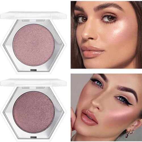 Single Powder Pressed Shimmer Highlighter Easy To Color Natural Brightening Facial Bronzers Makeup Repairing Cosmetics