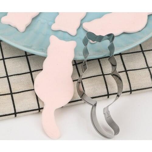 NICEYARD Sugarcraft Cake Pastry Baking Cutter Mould Cute Stainless Steel Mold Cat Shaped DIY Cake Decorating Tools Cookie Cutter
