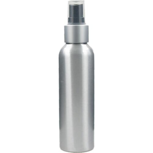 120ml Round Aluminum Bottles With Matte Silver Metal/Aluminu Shell And Smooth Skirt Finemist Fing, Empty Sliver Metal Bottle