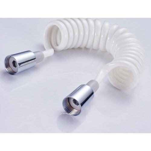 Copper Cap Shower Foam Bidet Telescopic Spring Hose 1.5m PVC Spring Flexible Retractable Shower Hose Shower Head Toilet Bidet