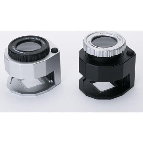 Metal Photo Cloth Mirror LED Currency Money Detector Lamp 30X with Scale Portable Photo Cloth Lens Tube Magnifier