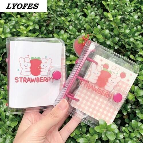 Kawaii Mini Pocket 3 Ring Loose-leaf Diary Notebook Binder Journal Agenda Book Birthday Gift Set Korean School Stationery