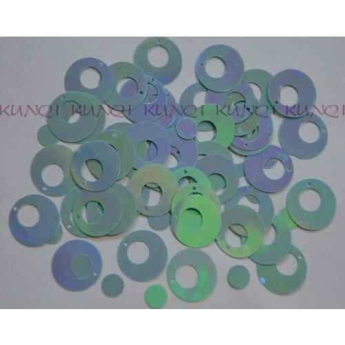 New! 30g/Lot 7mm 16mm Flat Dual Round AB Blue Loose Sequins Paillette Sewing Wedding Craft,Women Kids DIY Garment Accessory