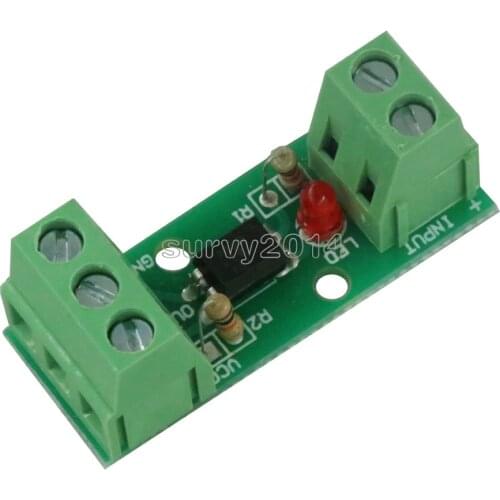 One 1 Channel 12V Isolated Board Optocoupler Isolation Module No Din Rail Holder PLC Processors 80KHz PC817 EL817 3000V Voltage