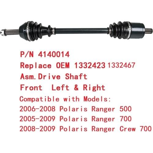 Front Driveshaft CV Axle CV Joint Plunging Boot Kit For POLARIS Ranger 500 06-08 Ranger 700 05-09 Ranger Crew 700 08-09