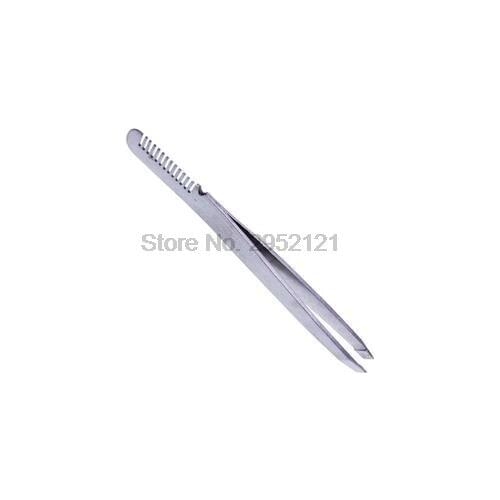 By dhl or ems 1000pcs Eyebrow Tweezer with Eyebrow Brush Comb Stainless Steel Eyelashes Extension Tweezers Pinzette Clip hot