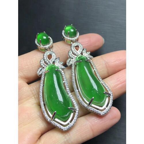 925 silver inlaid emerald ice with green pomegranate pendant ep02
