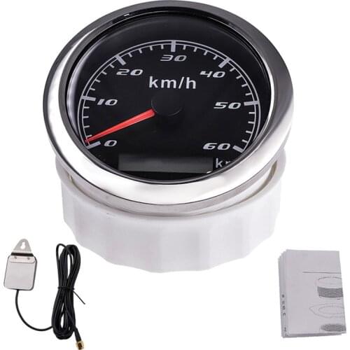 85mm GPS Speedometer 60 Km/h 120 Km/h Speed Gauge With GPS Antenna Red Backlight For Car Marine Yacht 12V 32V