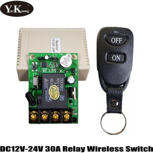 Motor Water pump Remote Control Switch DC 12V 13V14V15V16V18V 24V 30A Relay RF Remote Switch ASK Smart Home Learning High-power