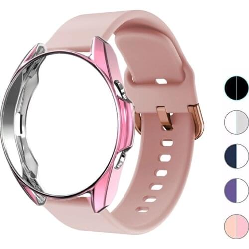 Strap + Case For Samsung Galaxy active 2 44mm 40mm Protector Cover Silicone Smart Watchband Bracelet TPU Bumper Combination
