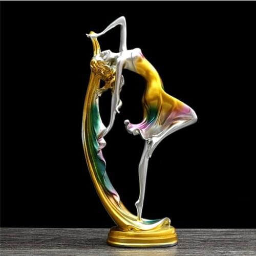 1pcs Resin Graceful Ballet Dancing Girl Sculpture Ballerina Statue Figurine Dancer Ornaments Home Living Room Decor