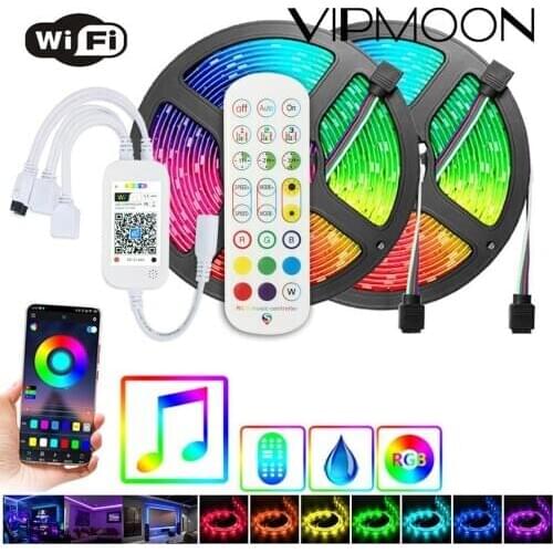 WIFI RGB Led Strip Light 10M 5050SMD LED String DC12V Fiexble Ribbon Tape LED String Light Tape Holiday Lighting + IR Remote