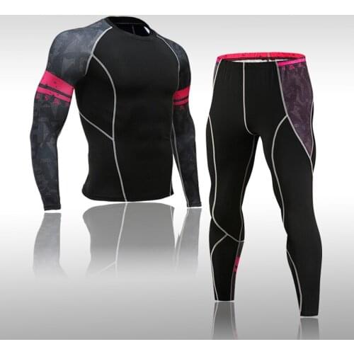 Mens Clothing Winter First Layer Thermal Underwear Seven Colors Leggings Set Sweat Training Suits Fitness Running Sweatsuit