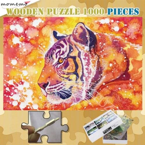 Tiger Wooden Animal Jigsaw Puzzle for Adults Kids Toys 300 500 1000 Pieces Puzzle Children Educational Toys Nice Gift Home Decor