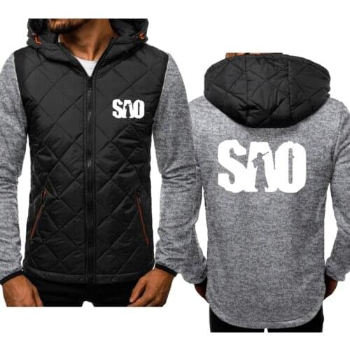 SAO Sword Art Mens Hoodie high quality Cotton Harajuku Hip Hop Sweatshirt Harajuku Mens Zipper jacket sweatshirt clothing