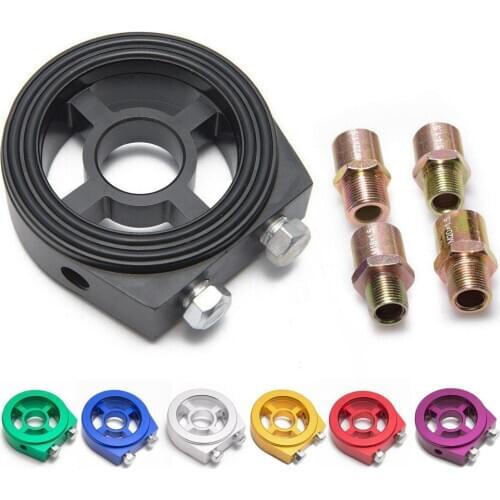 Universal Oil Filter Cooler Sandwich Plate Adapter Oil Press Temp Sensor Adapter With Connectors M18*1.5 M20*1.5 M22*1.5 3/4-16