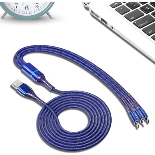 3 in 1 USB Cable Type C Cable for Samsung S20 for Xiaomi USB Charging Cable for iPhone 12 X 11 Pro Max Charger Micro USB Cable